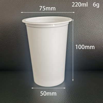 contenitore eliminabile delle tazze del yogurt 220ml di 75mm con i coperchi del di alluminio