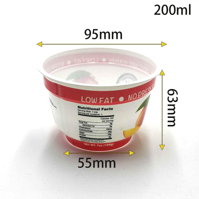 logo su misura tazza superiore di imballaggio di plastica del yogurt di 95mm size198g