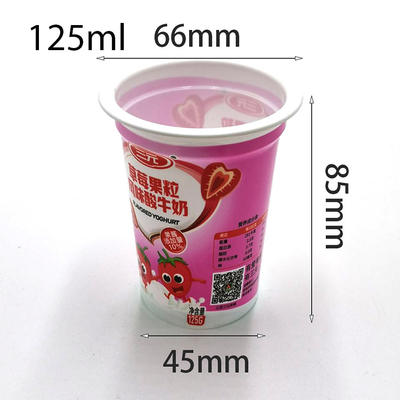 la plastica di plastica amichevole delle tazze di eco restringe la tazza del yogurt del contenitore del gelato 125ml