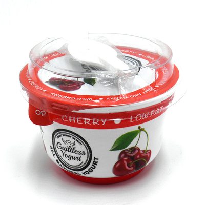 Tazze rosse dei vasi del yogurt del polistirolo 200ml con il coperchio del foglio di alluminio
