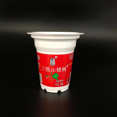 Le tazze di caffè di plastica eliminabili di Oripack 250g il coperchio biodegradabile della stagnola di alluminio del gelato