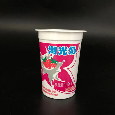 Guarnizione di plastica eliminabile materiale su ordinazione di dimensione della tazza del yogurt di 160ml pp
