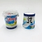 Il contenitore ha messo la tazza di plastica del yogurt 125g con l'etichetta su ordinazione degli strizzacervelli